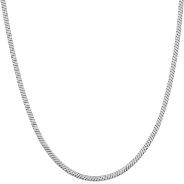 Rhodium Plated Square Snake Chain